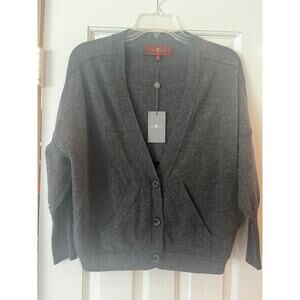 7 for All Mankind Wool Blend Sweater Women Small Neutral Academia Old Money Twee